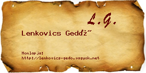 Lenkovics Gedő névjegykártya